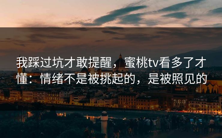 我踩过坑才敢提醒,蜜桃tv看多了才懂:情绪不是被挑起的,是被照见的