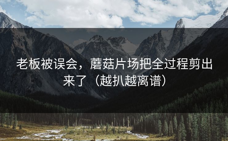 老板被误会，蘑菇片场把全过程剪出来了（越扒越离谱）