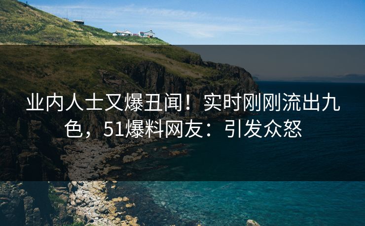业内人士又爆丑闻！实时刚刚流出九色，51爆料网友：引发众怒