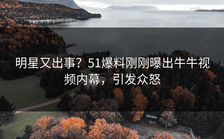 明星又出事？51爆料刚刚曝出牛牛视频内幕，引发众怒