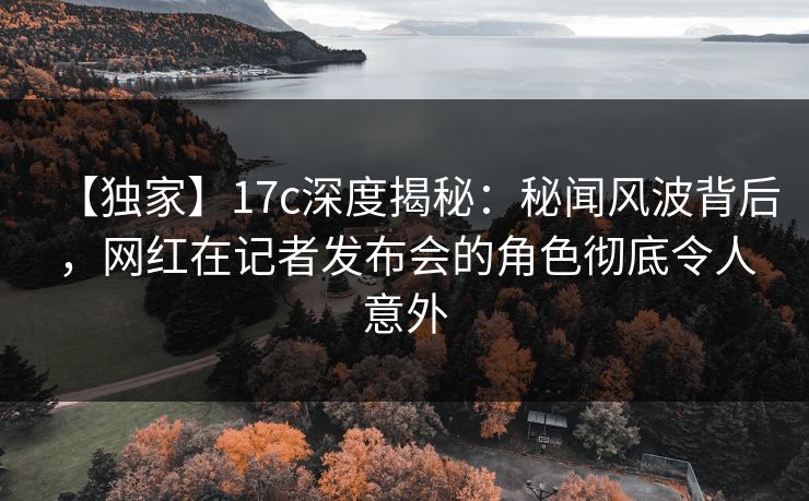 【独家】17c深度揭秘:秘闻风波背后,网红在记者发布会的角色彻底令人意外