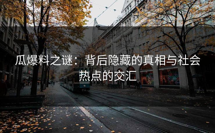 瓜爆料之谜:背后隐藏的真相与社会热点的交汇